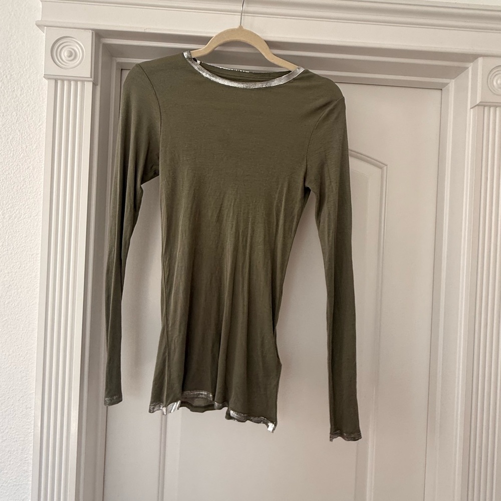 Zadig & Voltaire Khaki Long Sleeve Women's Tee